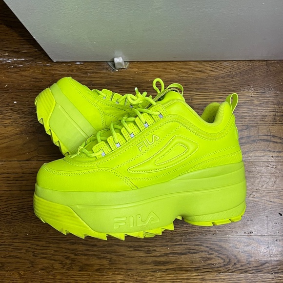 Fila Women's Distruptor 2 Chuncky Wedge Sneakers total fluo green - Picture 3 of 3